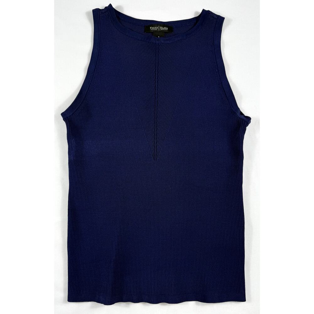 WHBM women Ribbed navy blue Tank Top Size XS Stretch Slim Fit